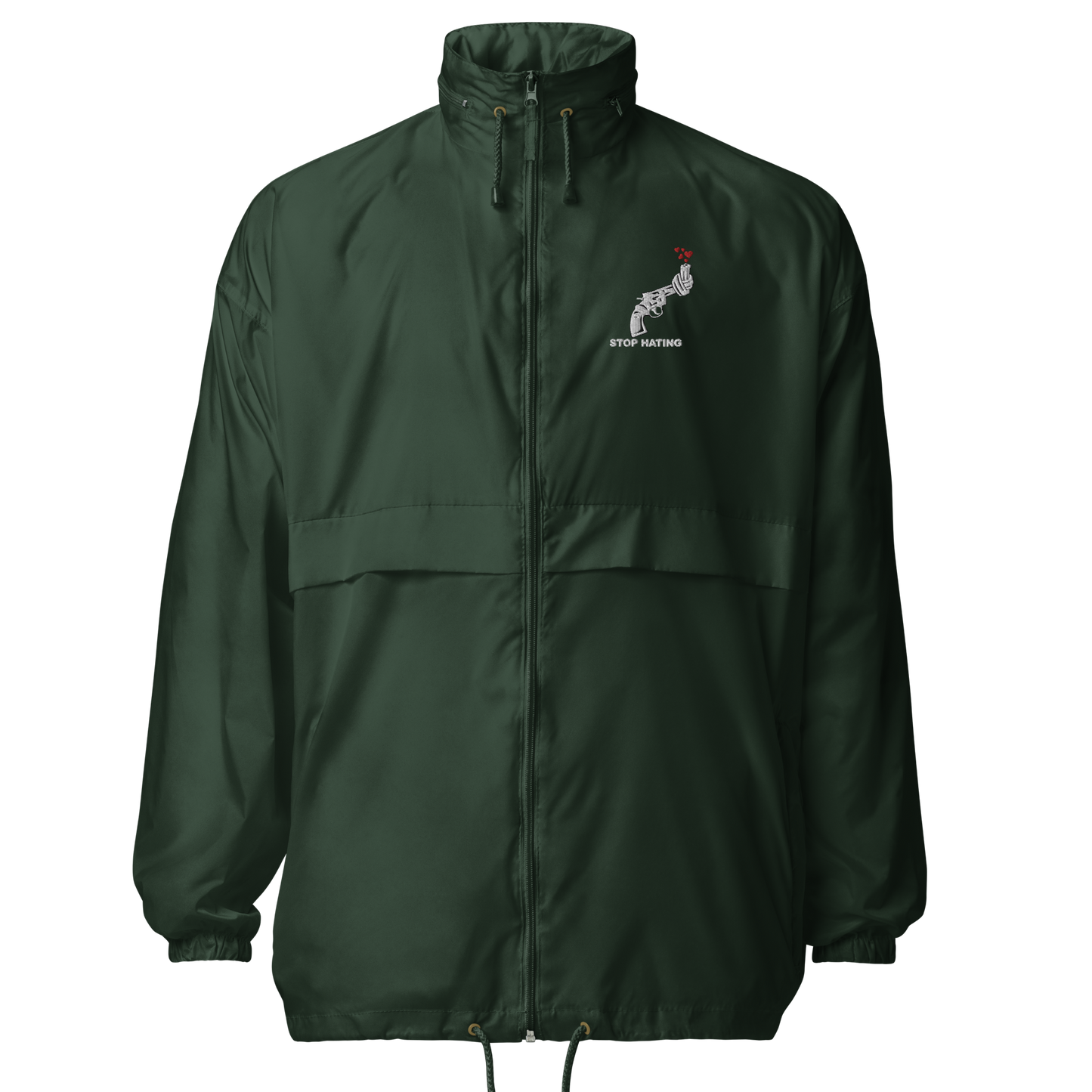 Basic-Unisex-Windbreaker STOP HATING - gestickt