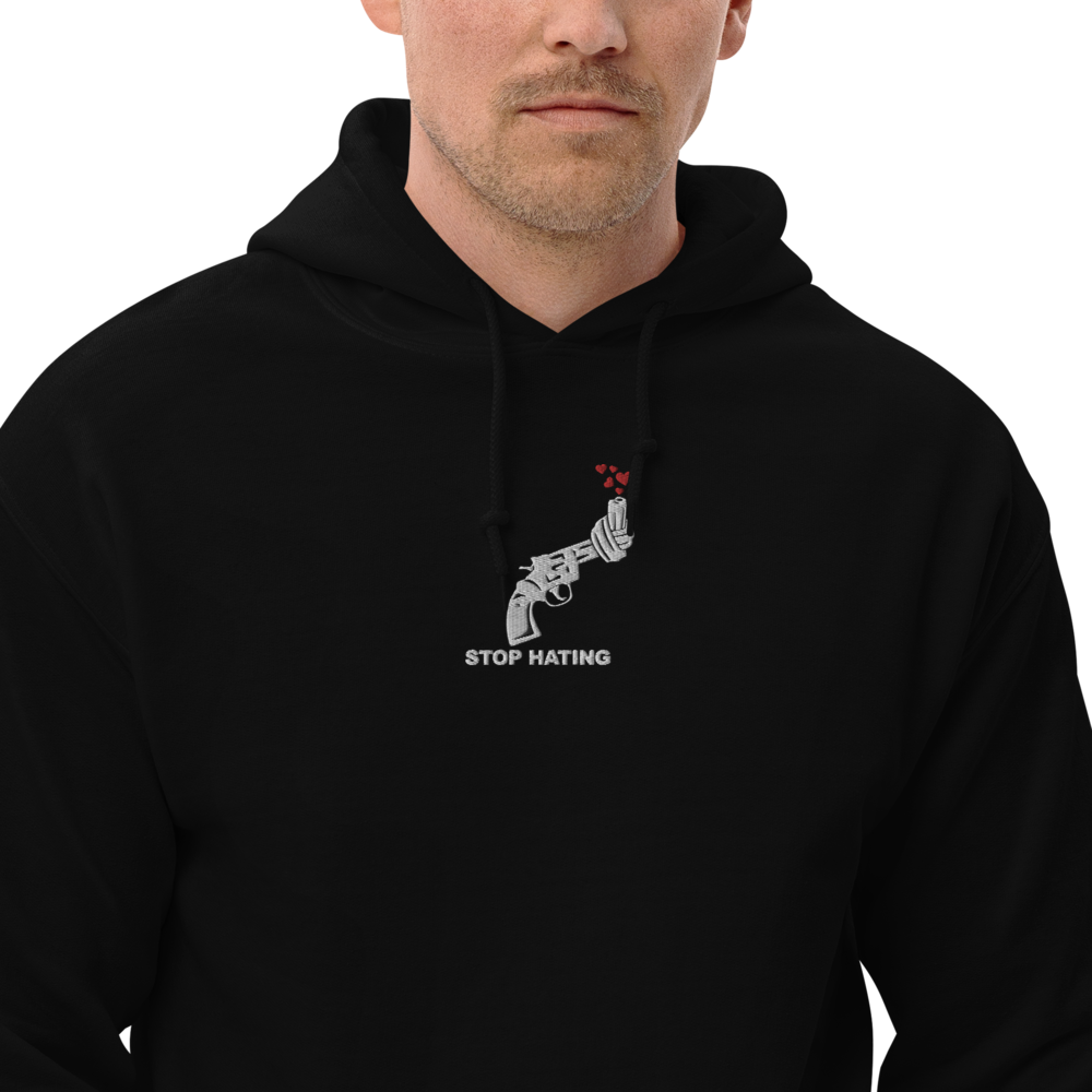 Unisex Bio-Pullover STOP HATING - gestickt