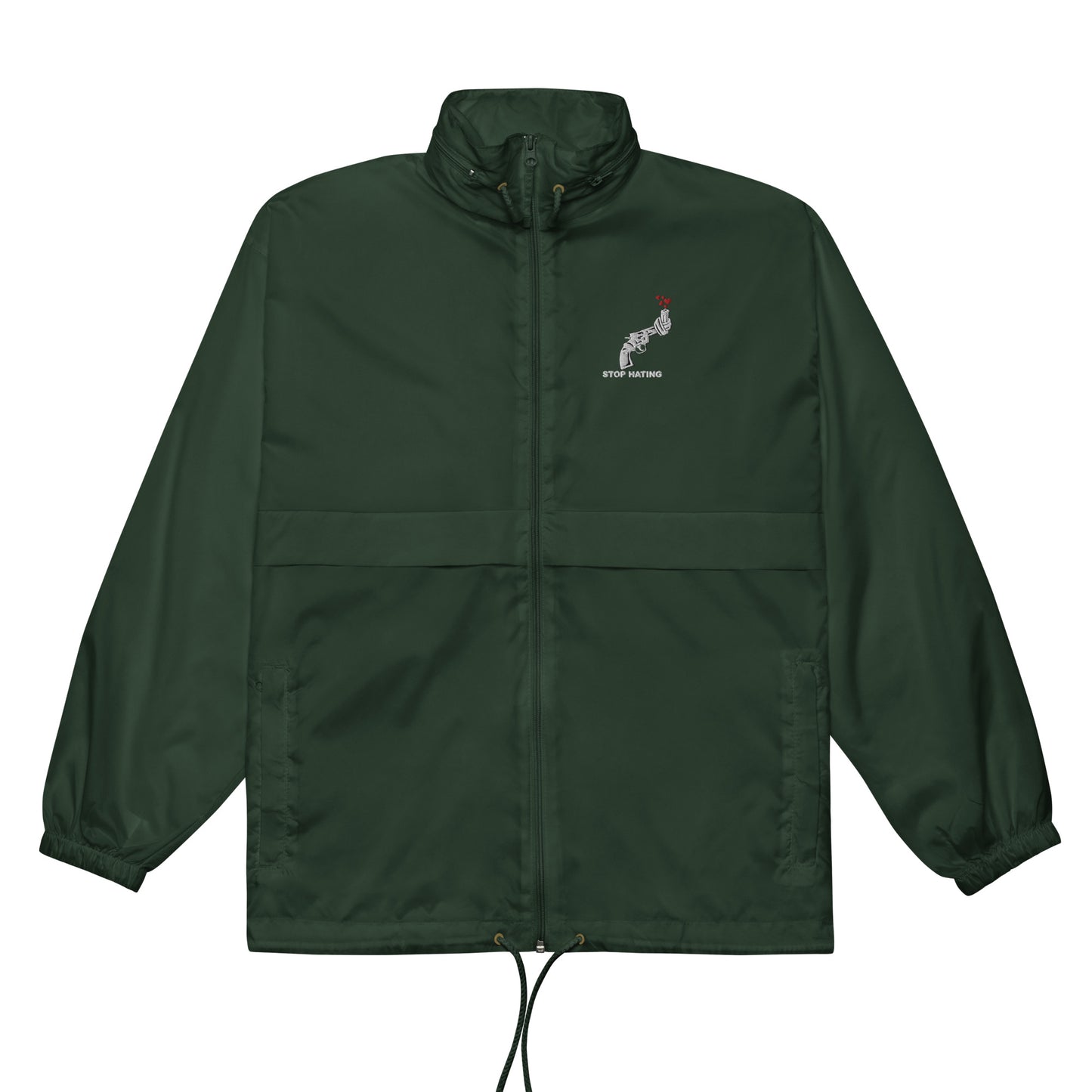 Basic-Unisex-Windbreaker STOP HATING - gestickt