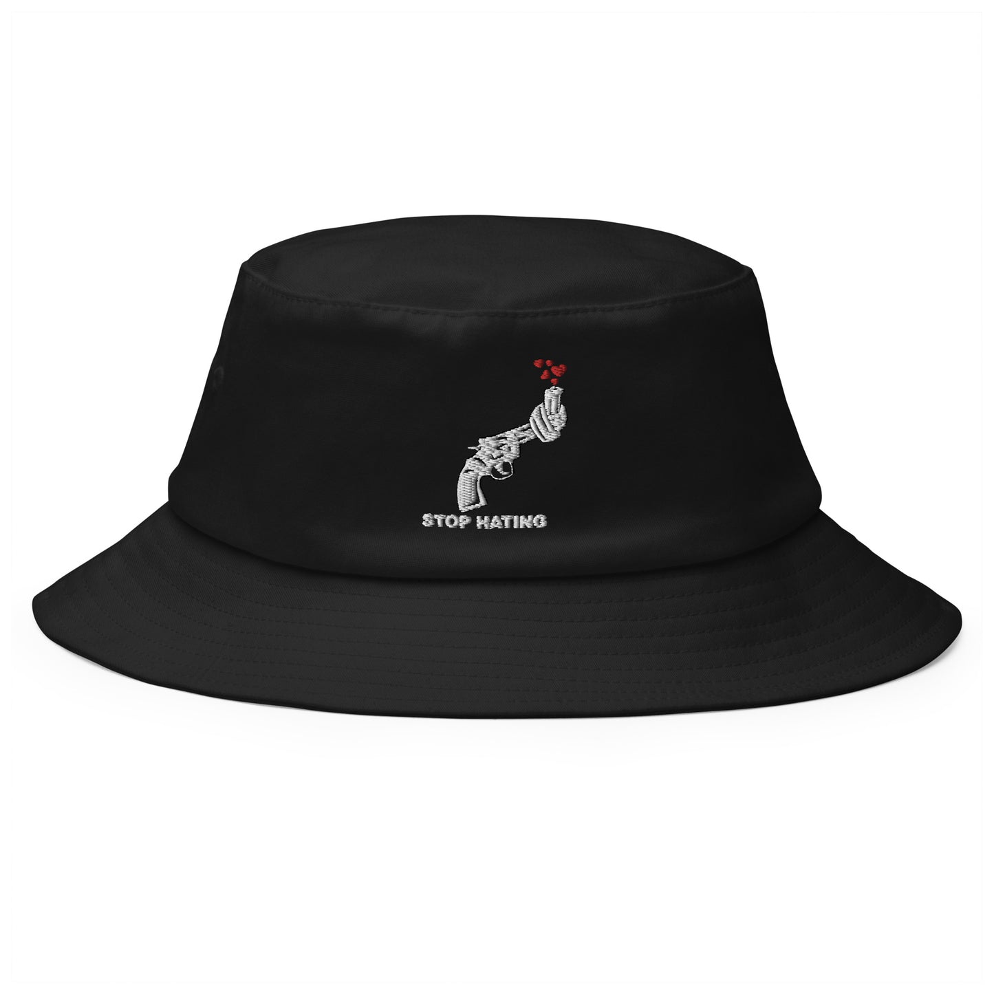 Old School-Fischerhut STOP HATING - gestickt