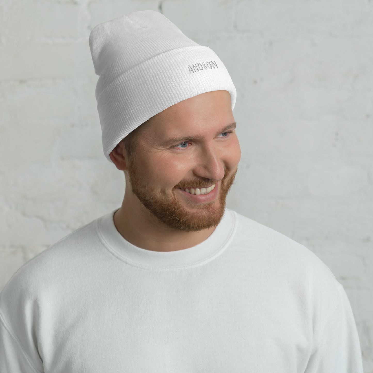 Umgeschlagene Beanie | AND SO ON - gestickt