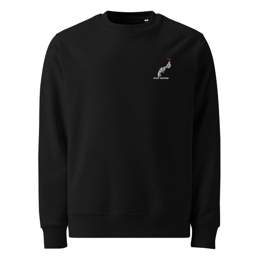 Unisex Bio-Pullover STOP HATING - gestickt