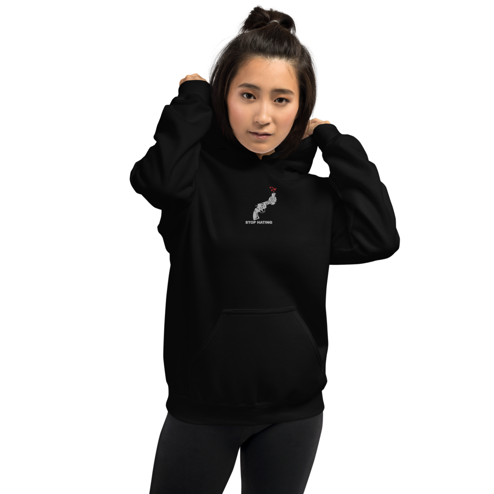 Unisex Bio-Pullover STOP HATING - gestickt