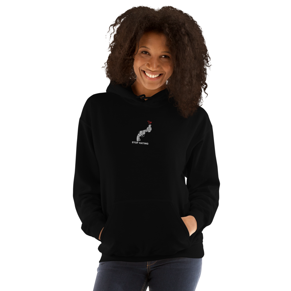 Unisex Bio-Pullover STOP HATING - gestickt
