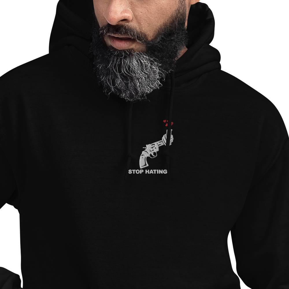 Unisex-Kapuzenpullover STOP HATING - gestickt