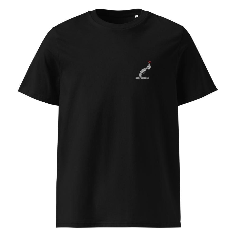 Unisex-Bio-Baumwoll-T-Shirt STOP HATING - gestickt